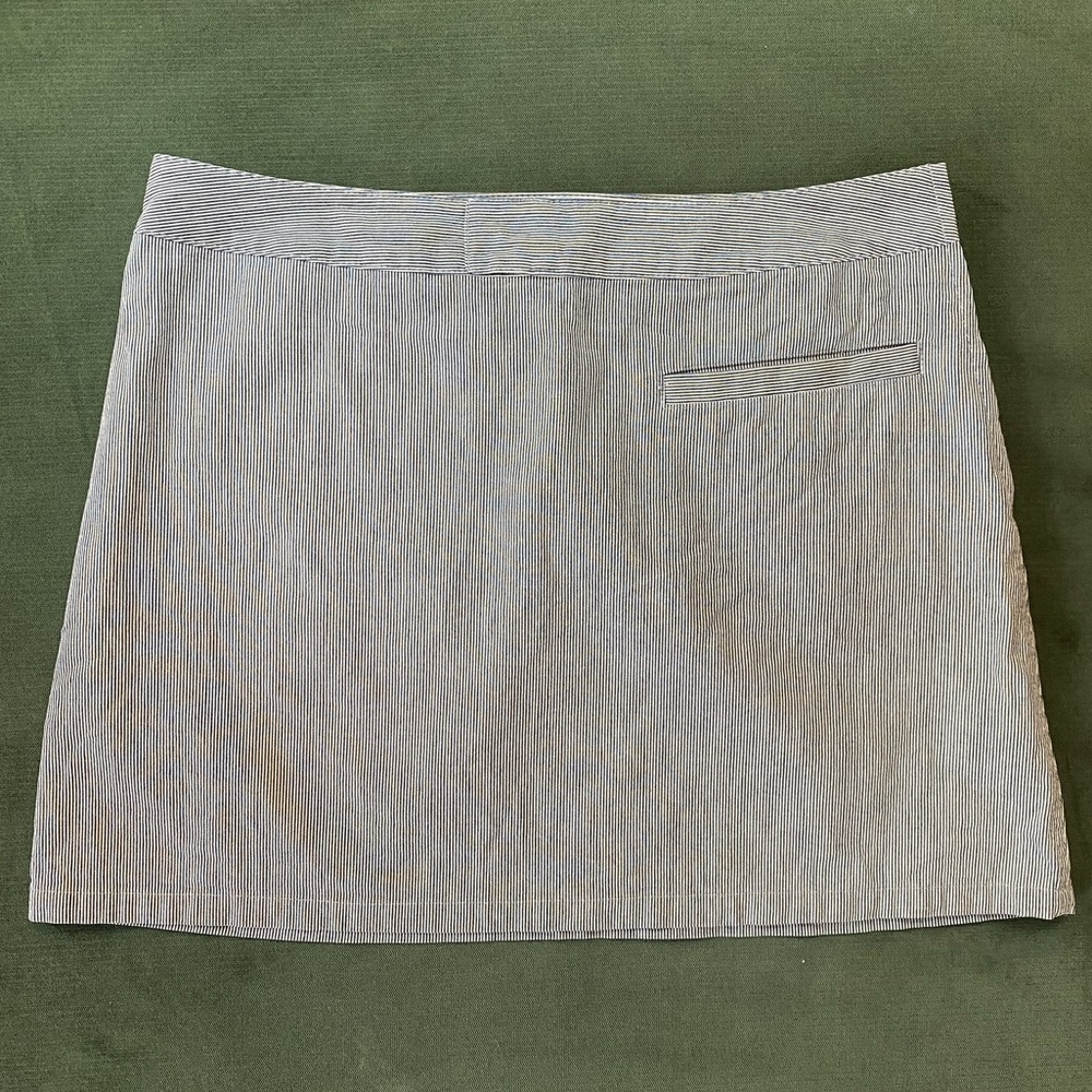 A.P.C. Ticking Stripe Cotton A-Line Miniskirt, EUC